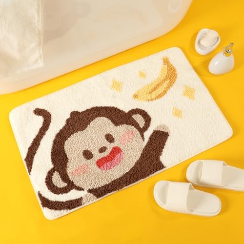 Molesun Monkey Bath Mat 16x24, Soft Absorbent Microfiber Bath Rugs - Image 2