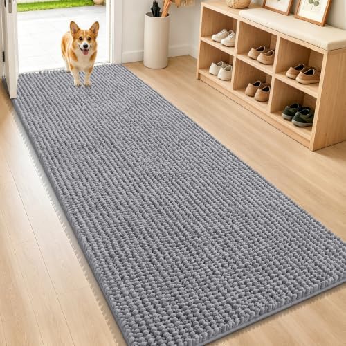 Smiry Dog Door Mat for Muddy Paws 70x24, Ultra Absorbent Chenille Doormat by Smiry