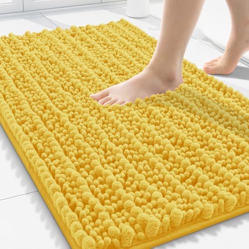 Smiry Bathroom Rugs 30X20, Extra Soft Rubber Backing Chenille Bath Mats by Smiry