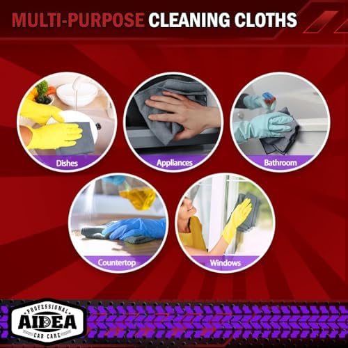 AIDEA Microfiber Cleaning Cloth Grey 150PK, Shop Towels Shop Rags 12×12" - Image 7