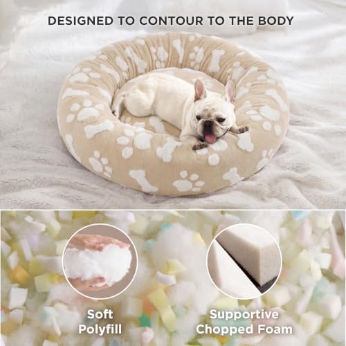 LE SURE Shown on TV Jacquard Donut Cute Small Dog Beds, Sand 23x23x7in - Image 4
