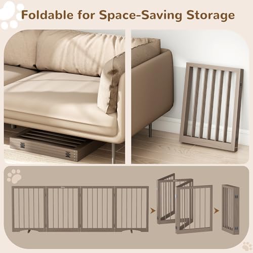 Free Standing Dog Gate Indoor, Foldable Dog Gate - Image 5