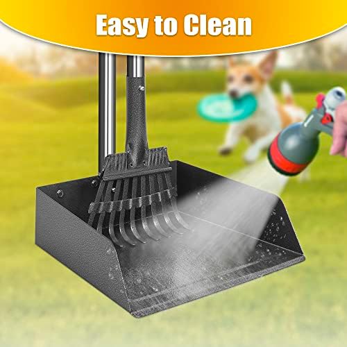 TOOGE Metal Pooper Scooper for Dogs Heavy Duty Long Handle Rake & XL Tray - Image 5