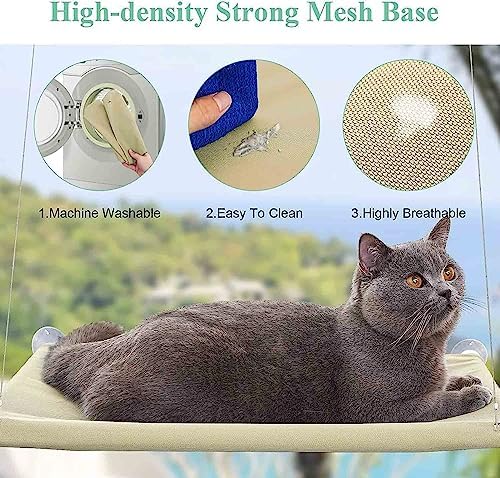 Blue Cat Hammock for Window, Cat Window Perch for Indoor Cats - Image 6