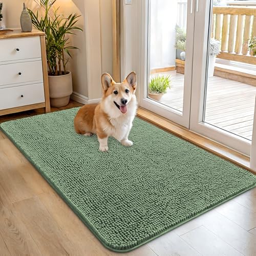 OLANLY Dog Door Mat for Muddy Paws 45x27, Super Absorbent Chenille Mud Mat by OLANLY