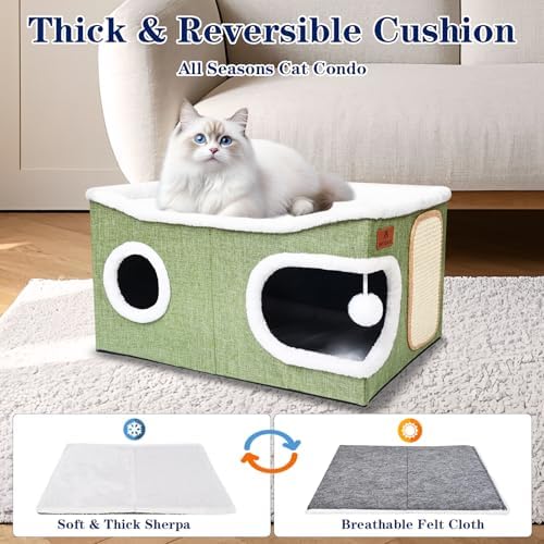 Extra Large Cat Beds for Indoor Cats, Covered Cat Cave Beds & Furniture - Image 5