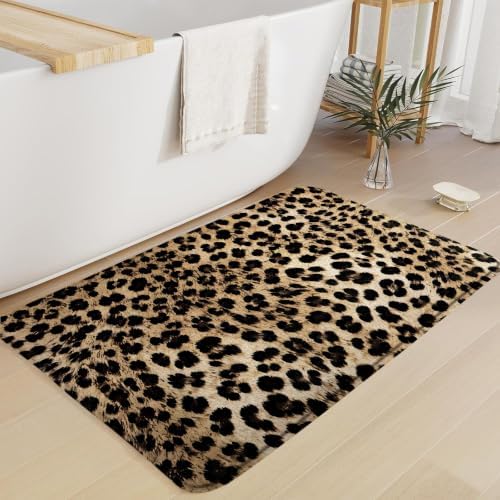 Leopard Print Bath Mat Cheetah Wild Safari Skin Powerful Animal Big Cat - Image 4
