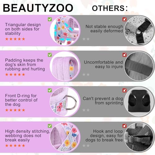 BEAUTYZOO No Pull Small Dog Harness and Leash Set, Soft Puppy Vest Harness - Image 5