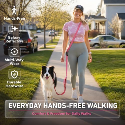 Hands Free Dog Leash, Galaxy Reflective, Crossbody Dog Leash - Image 2