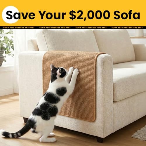 Conlun Cat Scratching Pad, 23.6x31.5in Sisal Mat Couch Protector - Image 4