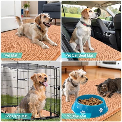 OLANLY Dog Door Mat for Muddy Paws 48x30, Super Absorbent Chenille Mud Mat - Image 7