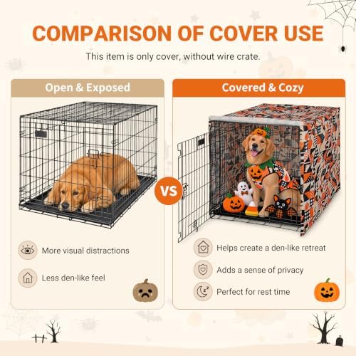 Explore Land Halloween Pattern Dog Crate Cover, 42 Inches - Image 4