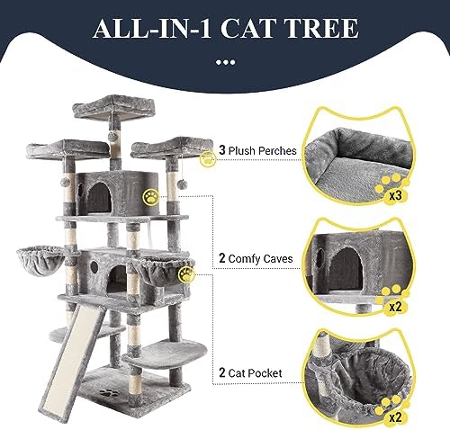 Allewie 68 Inches Cat Tree/House and Towers - Image 5