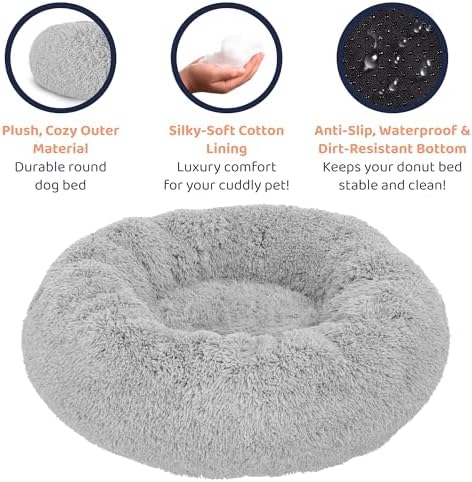 Calming Donut Dog Bed for Small Dogs, Round Dog Bed for Medium & Large Dogs - Image 5
