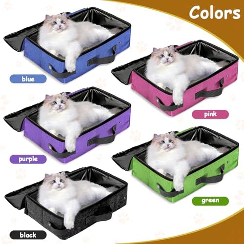 Portable Litter Box for Cats, 16 * 12 * 6 inch Large Size Foldable Travel - Image 2