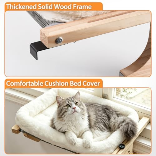 AMOSIJOY Wooden Cat Windowsill Perch - Image 5
