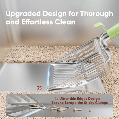 Large Metal Cat Litter Scoop w/ Deep Shovel, Dual-Size Holes & Hanging Hook - Image 4