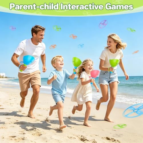 4 Pack Flying Disc Launcher Toy, Outdoor Toys Yard Gamesfor Kids Ages 4-8 - Image 7
