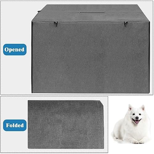 Deblue Grey 36 inches Dog Crate Cover, Heavy Duty Polyester Pet Kennel Covers - Image 7