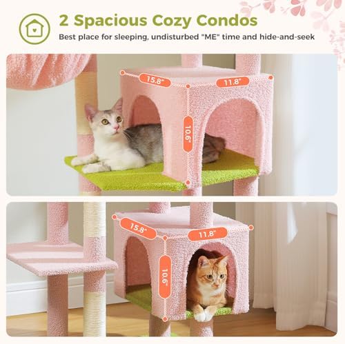 69" Tall Cat Tree for Indoor Cats Large Adult - Image 6