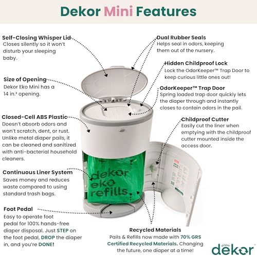 Diaper Dekor EKO MINI Diaper Pail, ONLY Eco-Friendly Diaper Pail Made - Image 2