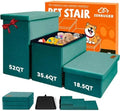 Zerbuger Dog Stairs with Storage, Dark Green 3 Steps Dog Ramp no Condo by Zerbuger