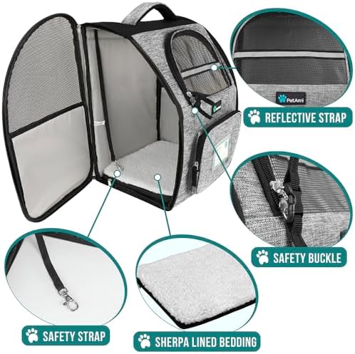 PetAmi Dog Backpack Carrier Airline Approved Cat Pet Puppy Bag - Image 4