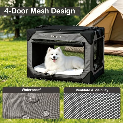 Collapsible Soft Dog Crate 36 Inch, Portable Travel Pet Crate - Image 6