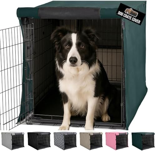 GORILLA GRIP Dog Crate Covers, Wire Kennel Topper, 36 in, Hunter Green by GorillaGrip