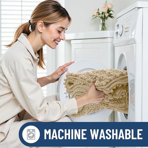 Smiry Bathroom Rugs 47X24, Extra Soft Rubber Backing Chenille Bath Mats - Image 6