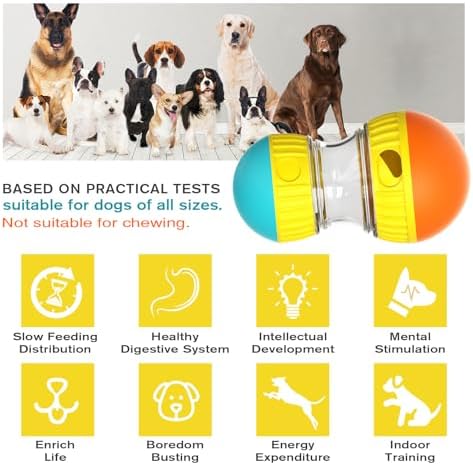 BSISUERM Dog Treat Dispensing Puzzle Toy Adjustable Food Dispenser Slow Feeder - Image 2
