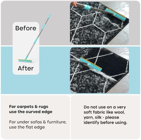 Uproot Clean Xtra Carpet Rake for Pet Hair Removal 60" Telescopic Handle - Image 6