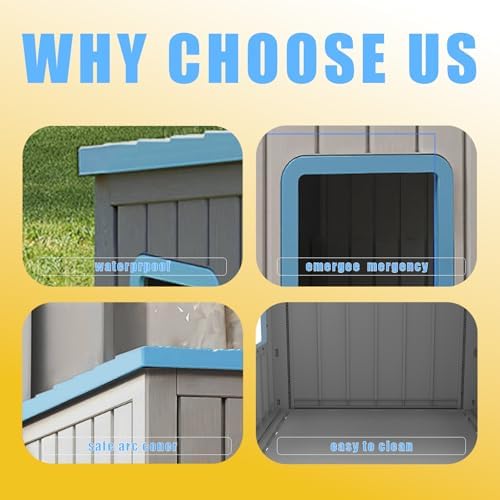 DRATO Outdoor Cat House Waterproof PP Material Feral Cat Shelter, Robust Sturdy - Image 5