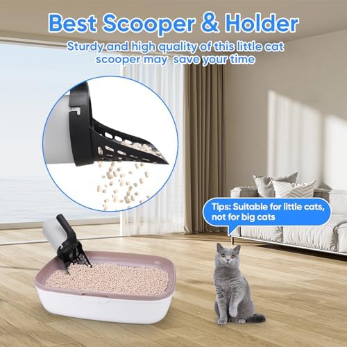 Cat Litter Scooper with Holder, Cat Litter Shovel with Bags &Waste Can - Image 2