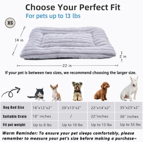 22 Inch Ultra Soft Comfy Pet Bed, Tiny Dog Bed, Washable Anti-Slip Crate Pad - Image 4