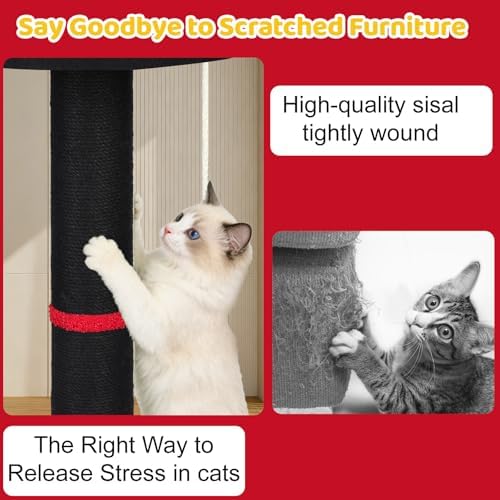 Tall Cat Scratching Post for Indoor Cats, Sisal Scratching Post - Image 6