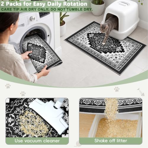 Bienbee Cat Litter Mat, 2 Pack 33" x 22" Machine Washable - Image 6