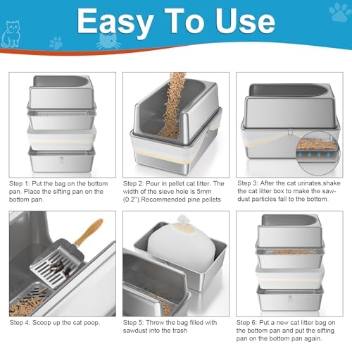 XXL All Stainless Steel Sifting Litter Box - Image 5