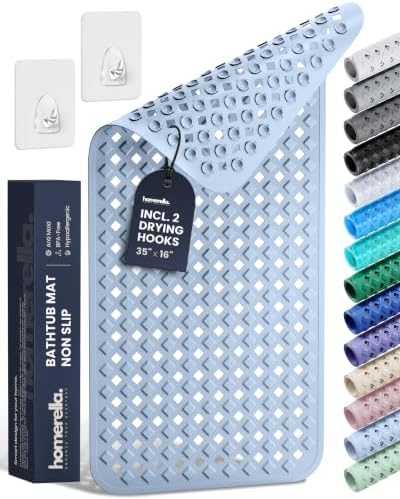 homerella Bathtub Mat Non Slip 35x16 Shower Mat Non Slip Anti Mold BPA Free by Homerella