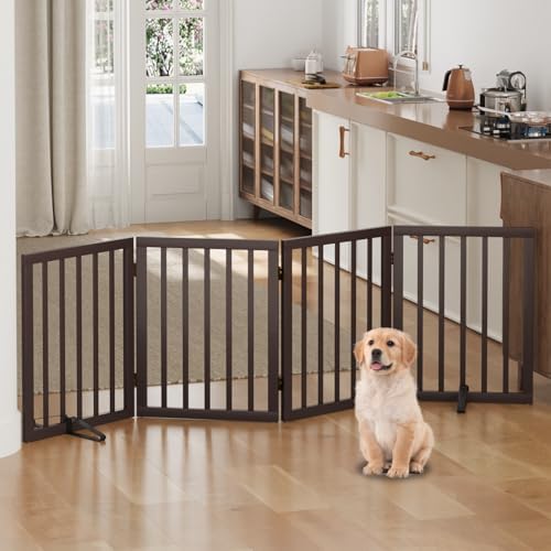 Dog Gates for Doorways, Foldable Dog Gate Indoor, Freestanding Pet Gates for by Algherohein
