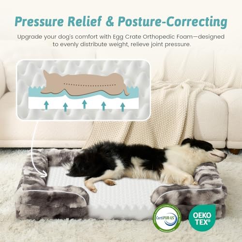 COZY KISS Faux Fur Orthopedic Dog Bed Washable - Image 4