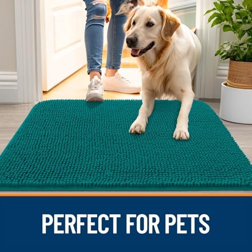 OLANLY Dog Door Mat for Muddy Paws 30x17, Super Absorbent Chenille Mud Mat - Image 6