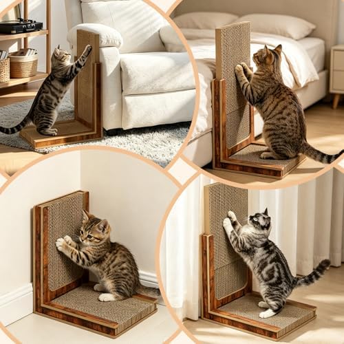 Replaceable Cardboard Cat Scratcher, Easy 30-S Assembly & 3-Second Swap - Image 6