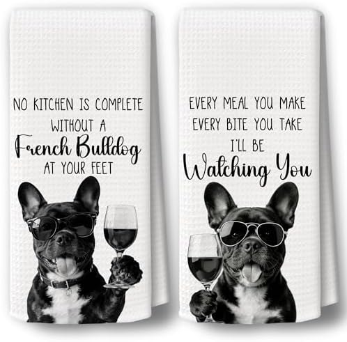 Dog Kitchen Towels Decor Set of 2 by BCUANGD