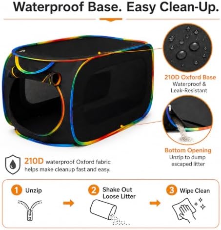 Portable Cat Litter Box Enclosure, Pop Up Hidden Litter Box Furniture - Image 5