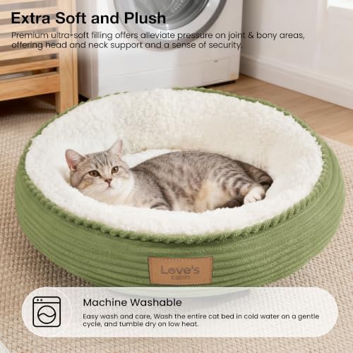 Love's cabin Round Donut Cat and Dog Cushion Bed, 20in Pet Bed - Image 7