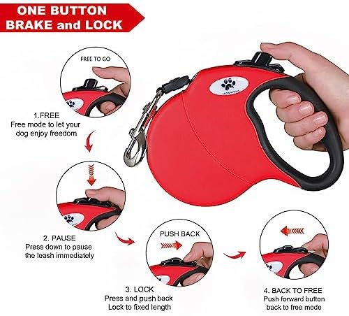 16 ft Retractable Dog Leash for Large Dogs up to 110 lbs, Tangle-Free Nylon Tape - Image 3