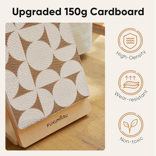 FUKUMARU Cat Scratcher Ramp for Indoor Cats, Vertical Cardboard Scratcher - Image 2