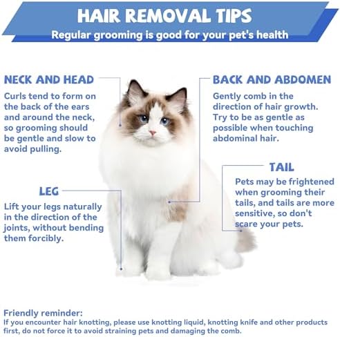 8.5 Inch Dual Tooth Pet Comb for Mats and Tangles，Professional Grooming Comb - Image 6
