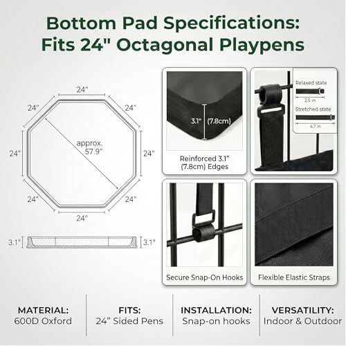 PJYuCien Puppy Playpen with Bottom Pad and Door, 8 Panels 42" H - Image 5